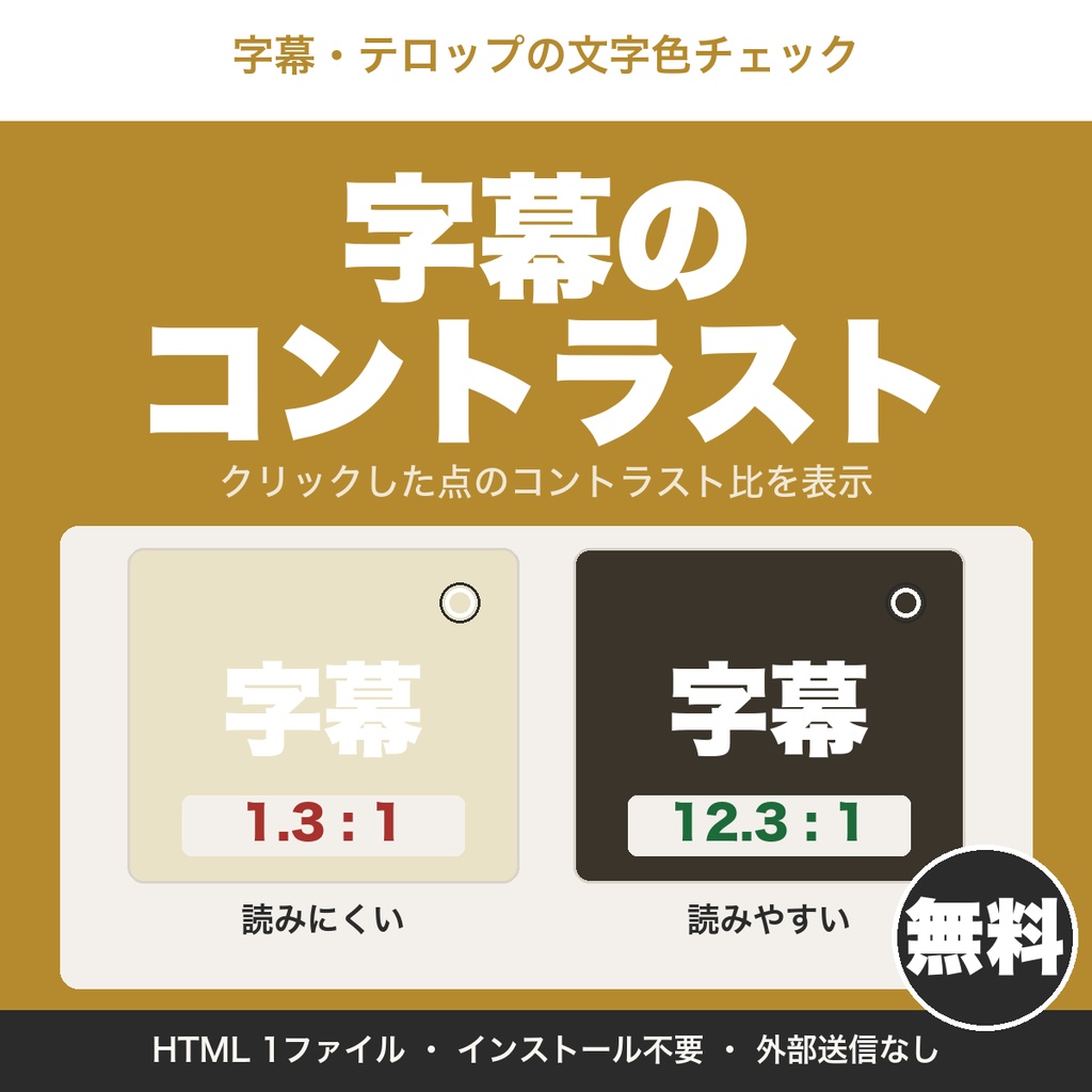 【無料】字幕・テロップのコントラストチェッカー｜文字色が背景に埋もれていないか確認