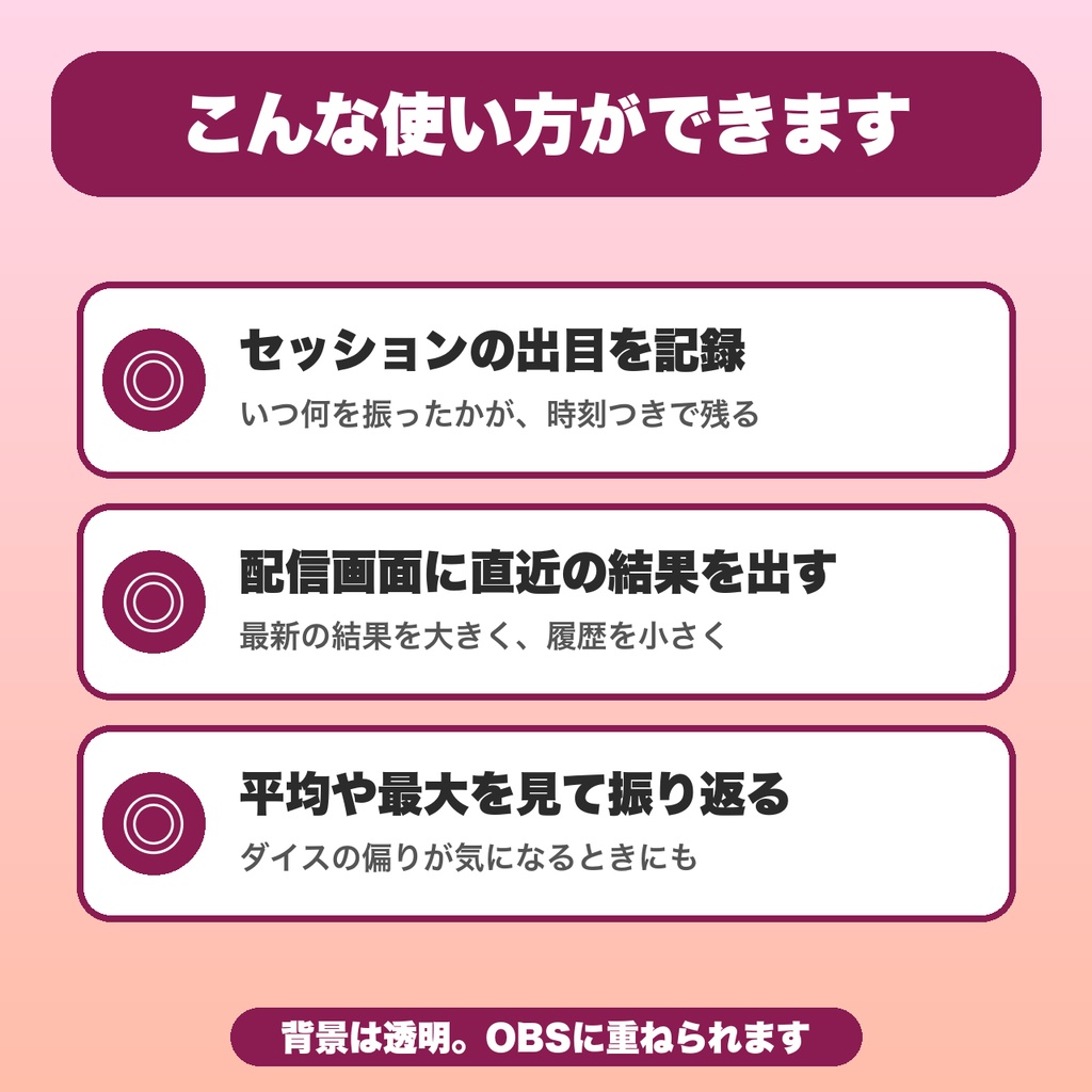 【無料】ダイス履歴|2d6+3のように振って出目を記録・TRPG・OBS配信向け(履歴10件)