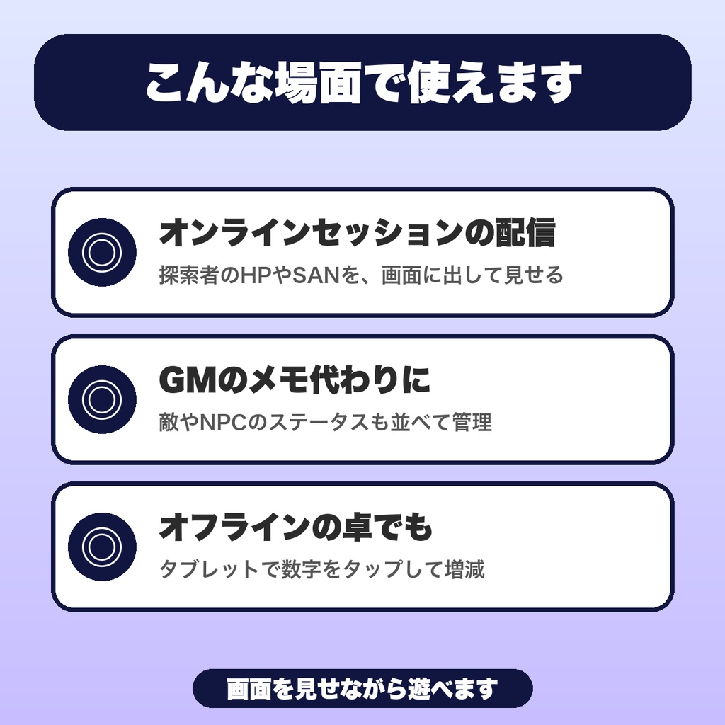 TRPGステータスカウンター|6人・6ステータス・変動履歴・ひとつ戻す・OBS表示対応【無料版あり】