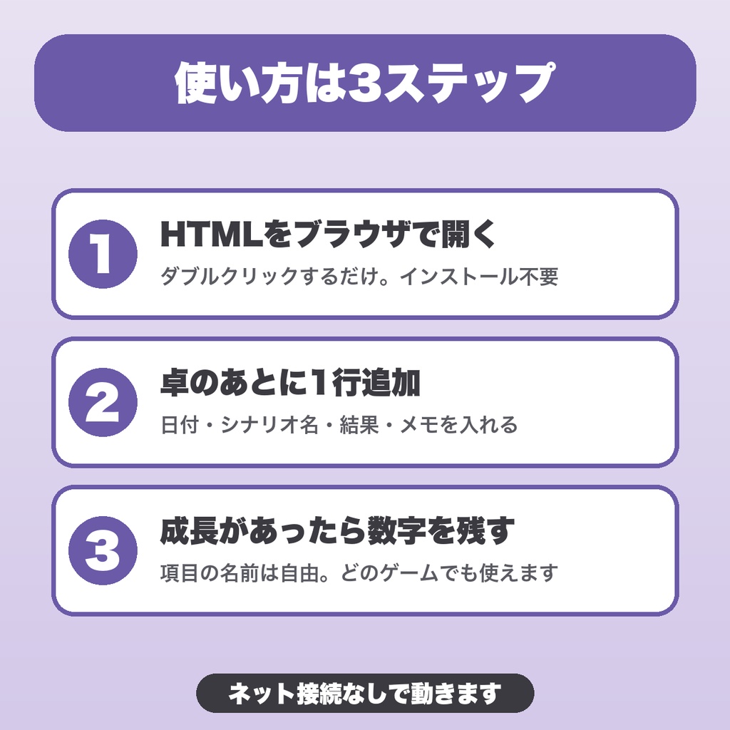 TRPGキャラ記録(ライフログ)|キャラ無制限・成長グラフ・タグ絞り込み・JSON書き出し【無料版あり】