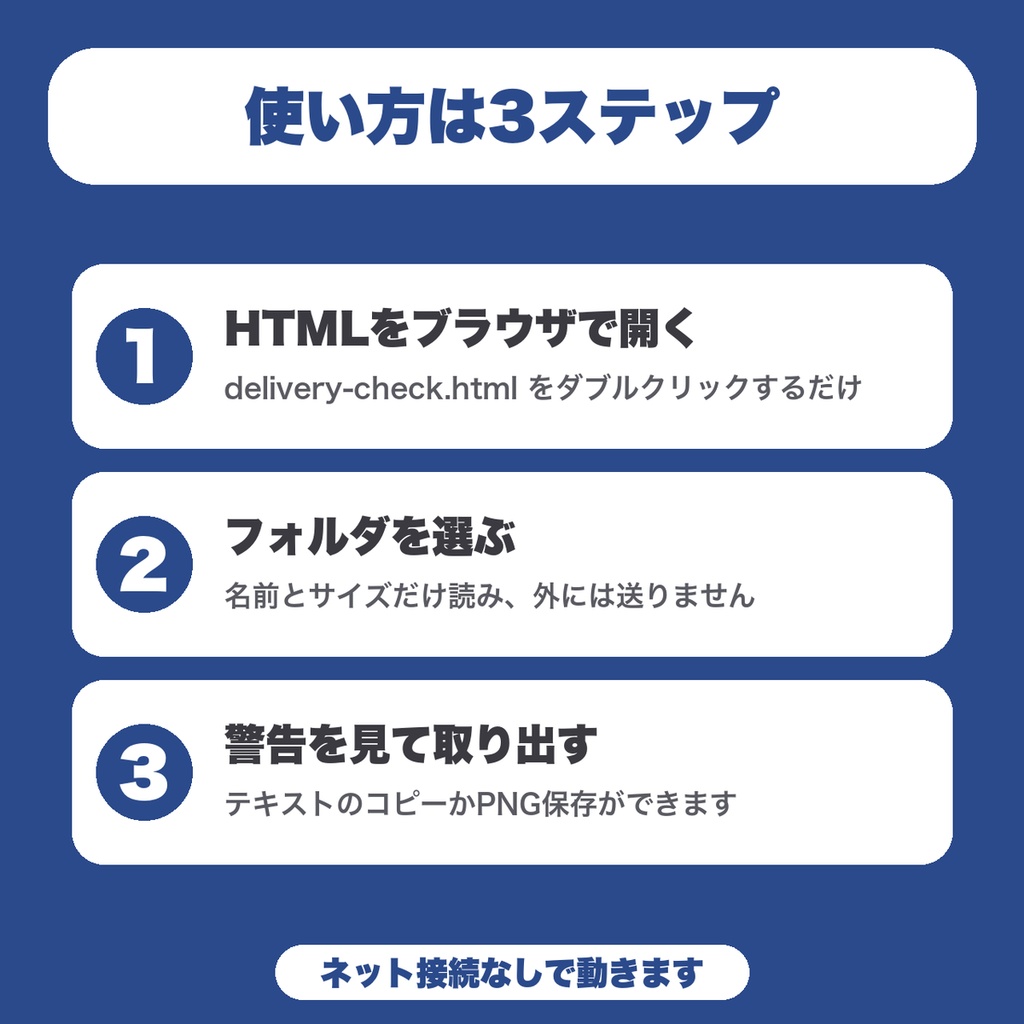 【無料】納品前ファイル名・構成チェッカー|拡張子・全角・日本語名・重複を一覧で警告(100ファイルまで)