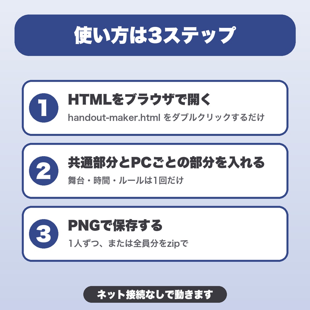TRPG 秘匿ハンドアウトメーカー|PCごとの秘密を1人1枚の画像に・共通部分は1回だけ・8人分・デザイン4種【無料版あり】