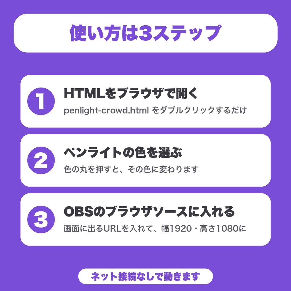 【無料】動く客席サイリウム|ペンライトが揺れる客席をOBSに重ねる(同時視聴・歌枠・ライブ配信向け)