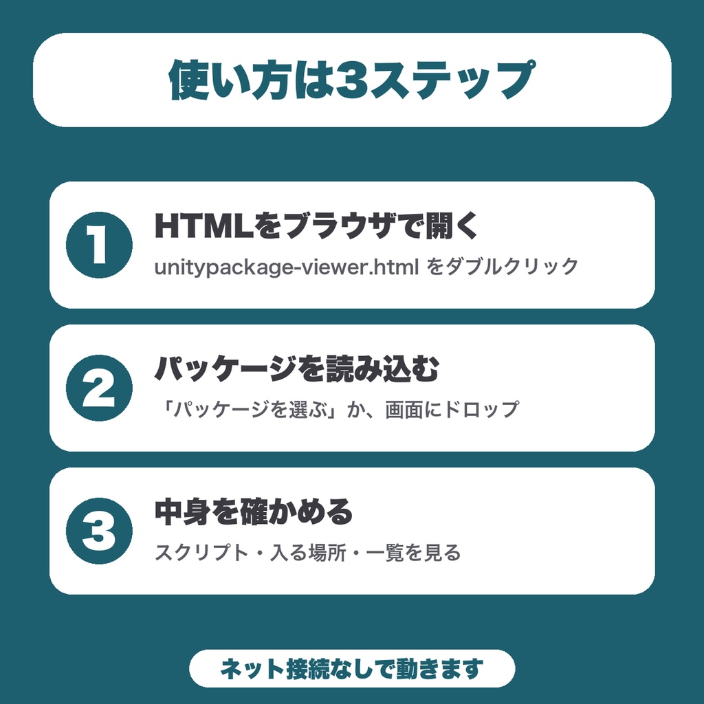 【無料】unitypackage 中身ビューア|インポート前にファイル一覧・入る場所・スクリプト(.cs/.dll)の有無を確認(Unity・VRChat)