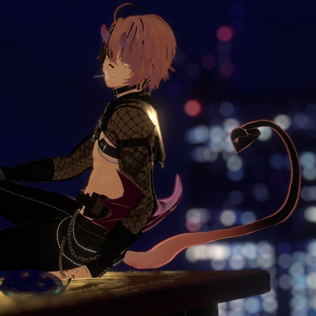 【彼方対応】肌色角しっぽ