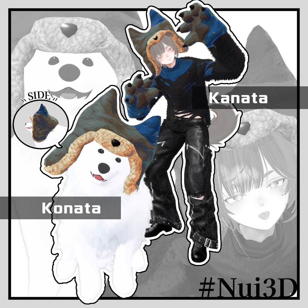 【4アバター対応】狼ゾンビ 帽子&ハンド