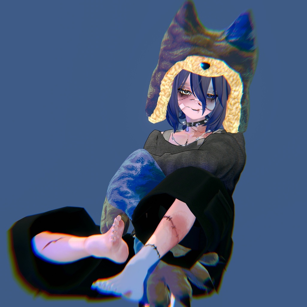 【4アバター対応】狼ゾンビ 帽子&ハンド