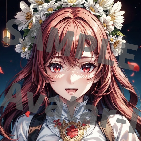 【アイコン向け】赤髪×白い花の美しい女の子