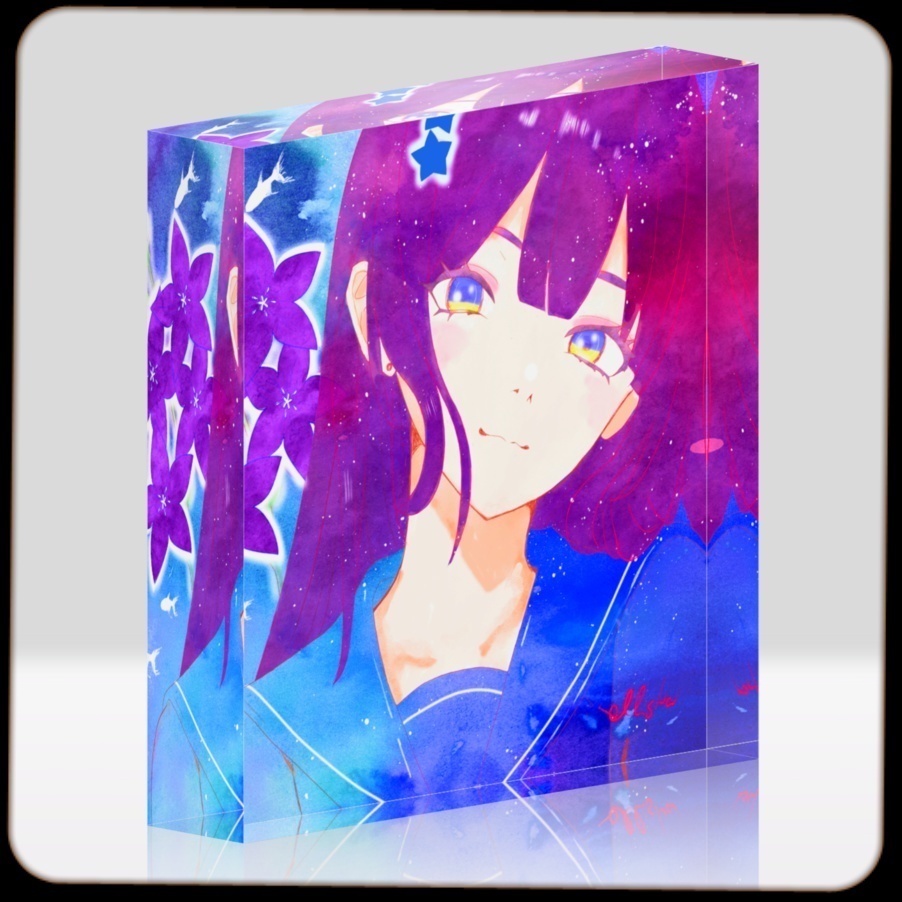 桔梗 アクリルブロック