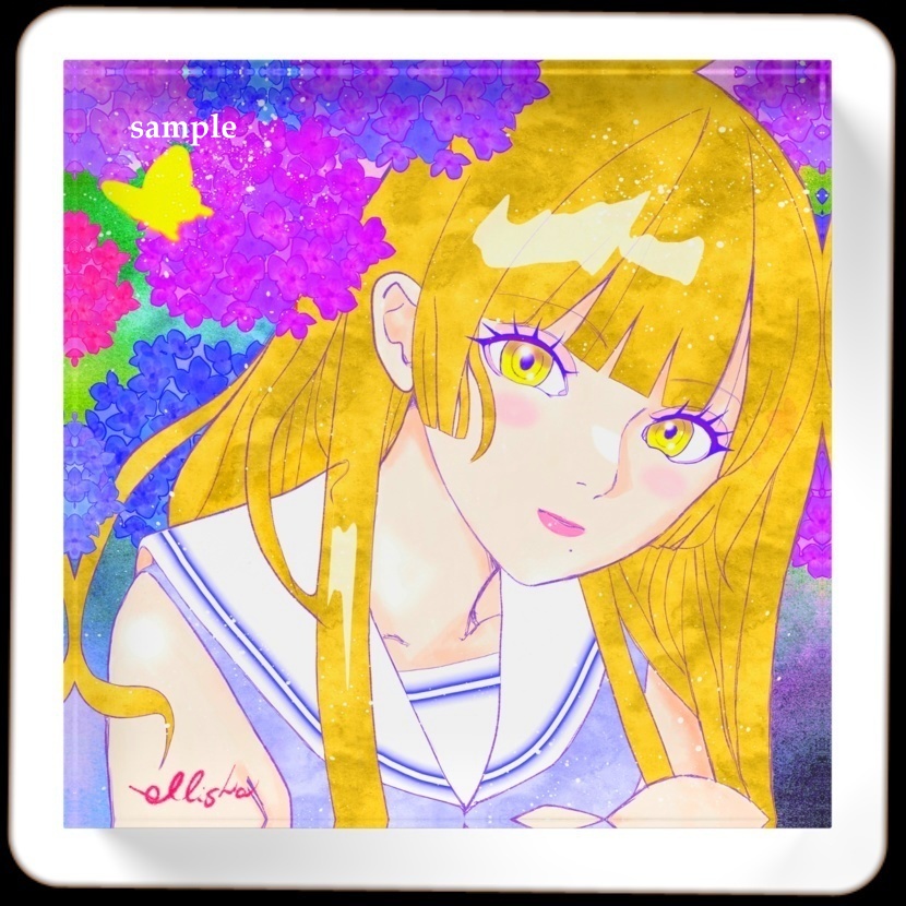 紫陽花 アクリルブロック