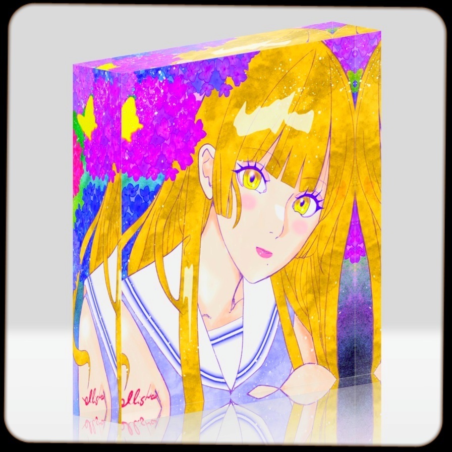 紫陽花 アクリルブロック