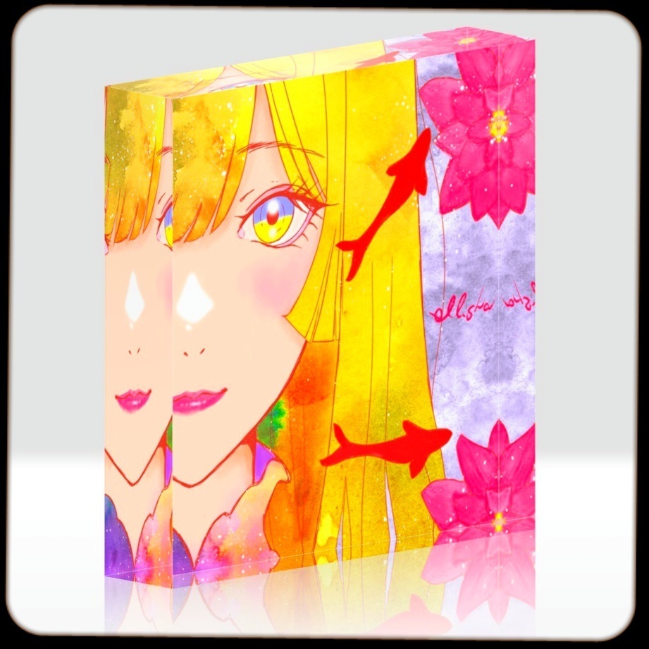 金魚 アクリルブロック