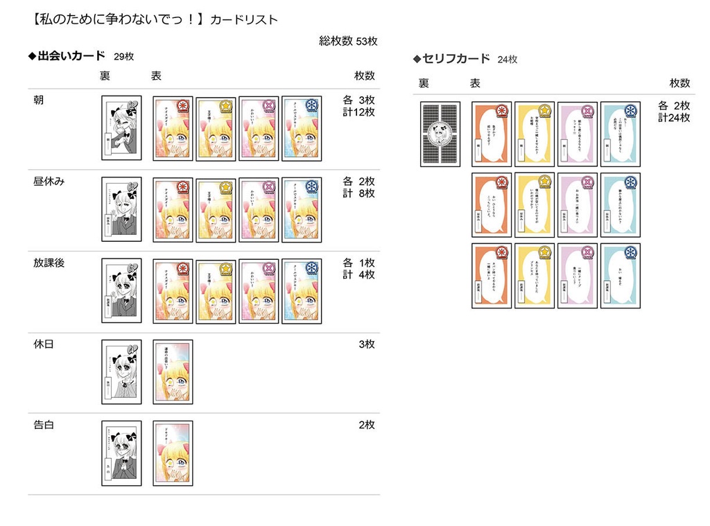 カードゲーム『私のために争わないでっ!』"Please don't fight over me!"