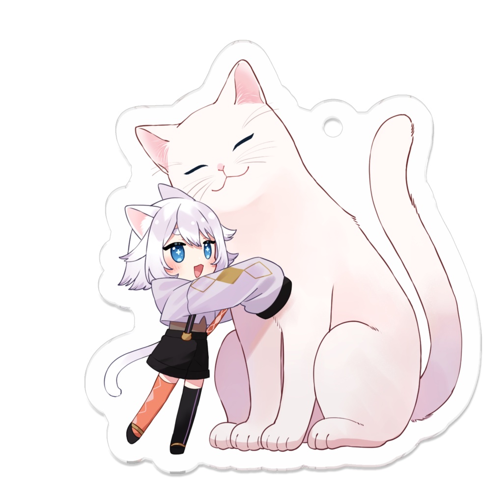 猫添と白猫🎃🐈アクリルキーホルダー