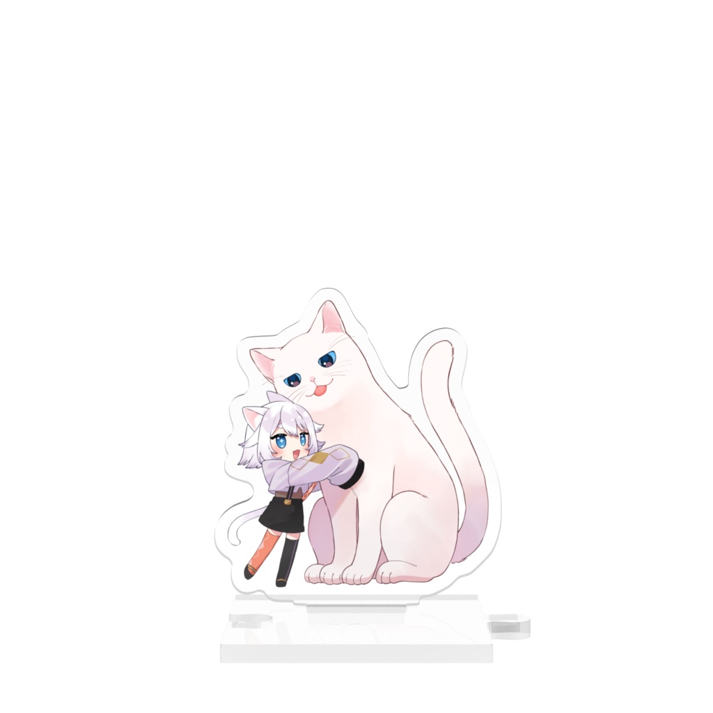猫添と白猫🎃🐈つながるアクスタ