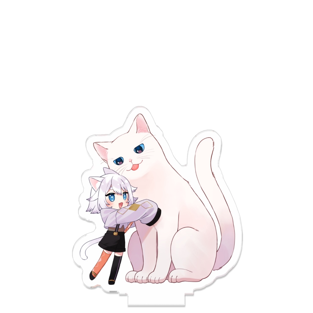 猫添と白猫🎃🐈つながるアクスタ