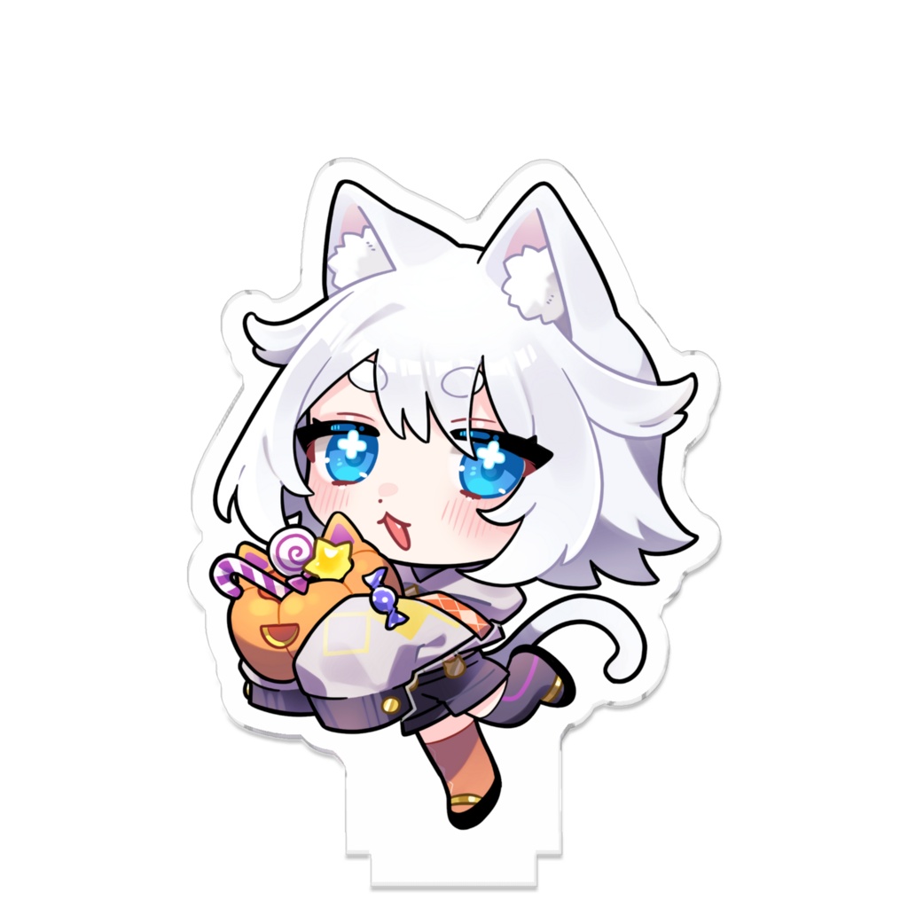 お菓子を運ぶよ猫添🎃🐈つながるアクスタ