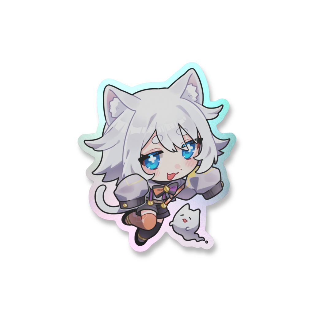 ぱんぷにゃんとおでかけ猫添🎃🐈オーロラステッカー
