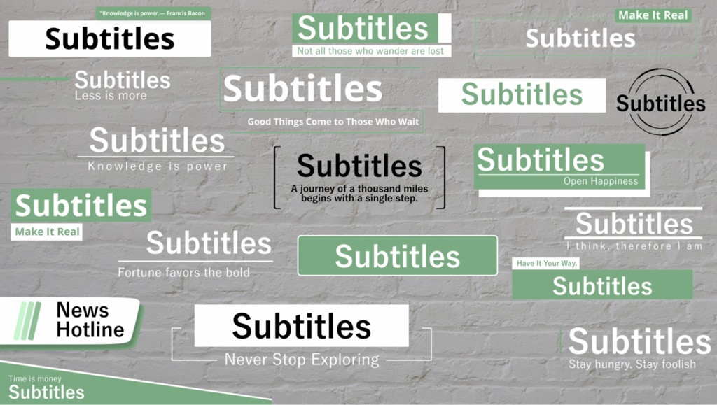 白黒その他カラーも自由自在!カスタムできるローワーサードテンプレート20集DaVinci Resolve専用