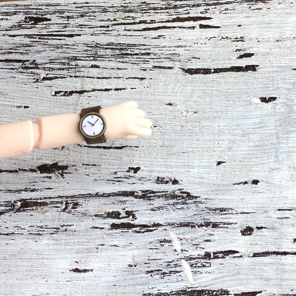 革の腕時計 オビツ11 文字盤ー針