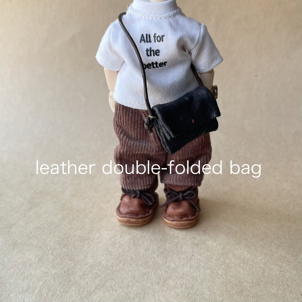 革の二つ折バッグ☆1/12 オビツ11
