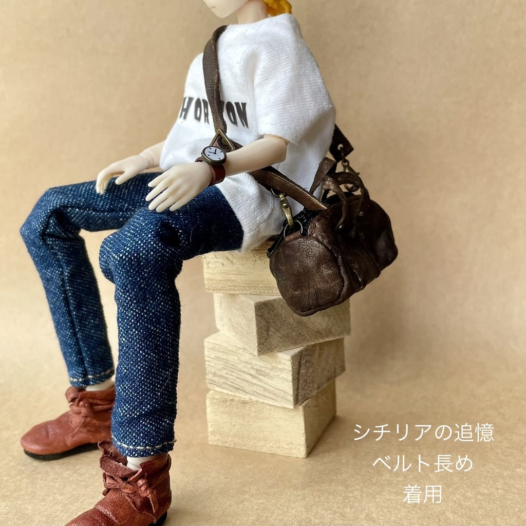 革のボストンバッグ⭐︎1/12オビツ11シチリアの追憶