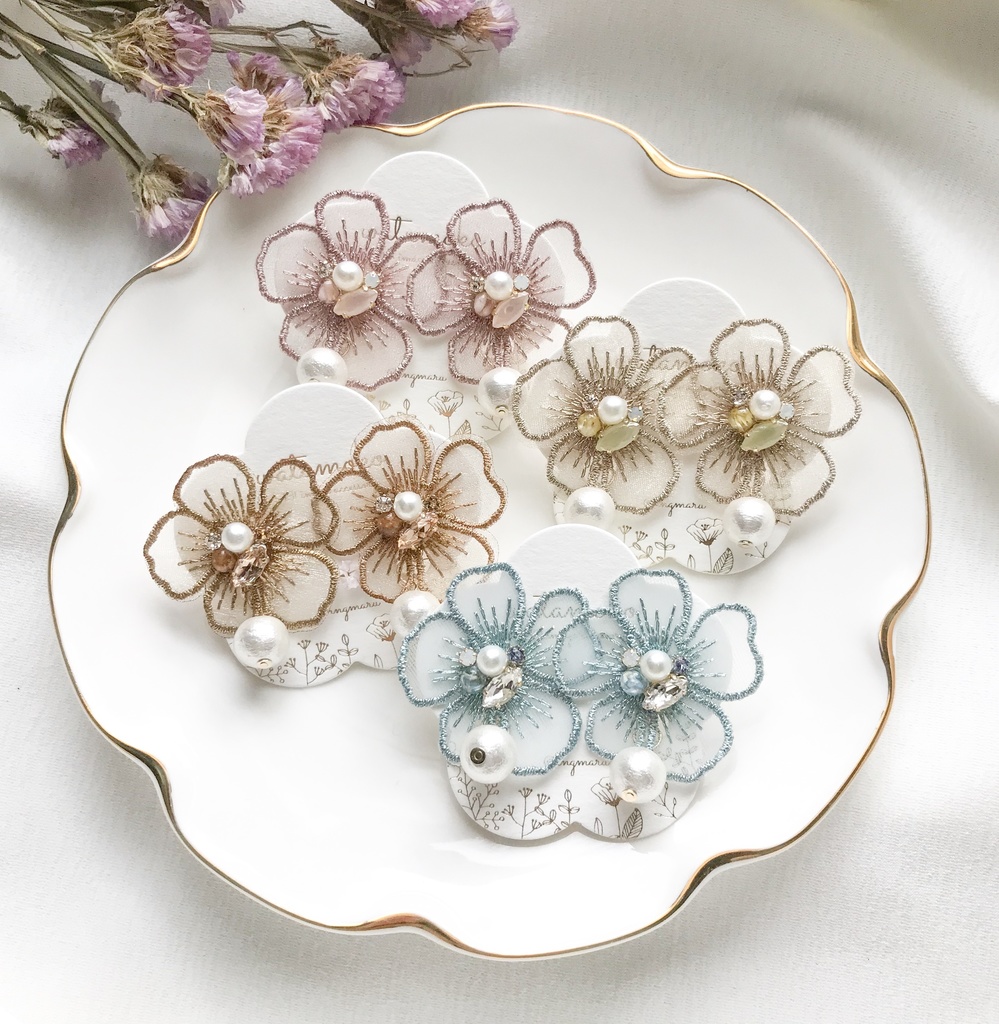 Lace flower earring