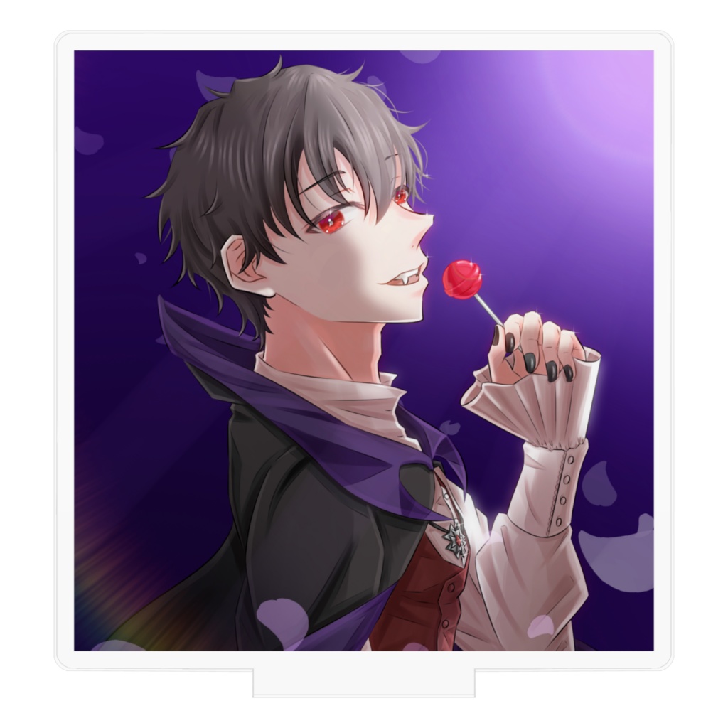 飴を持ったヴァンパイア-背景付き-