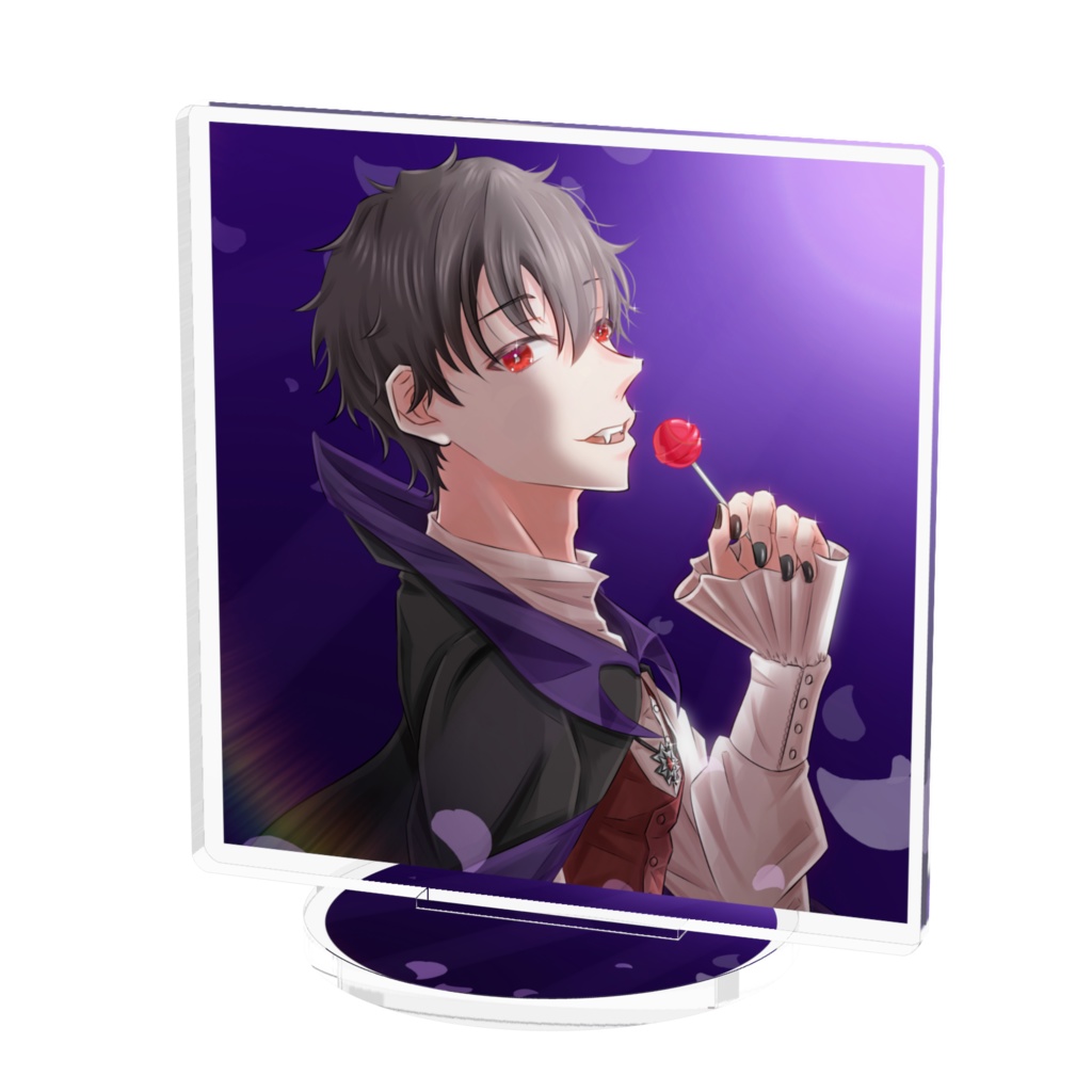 飴を持ったヴァンパイア-背景付き-