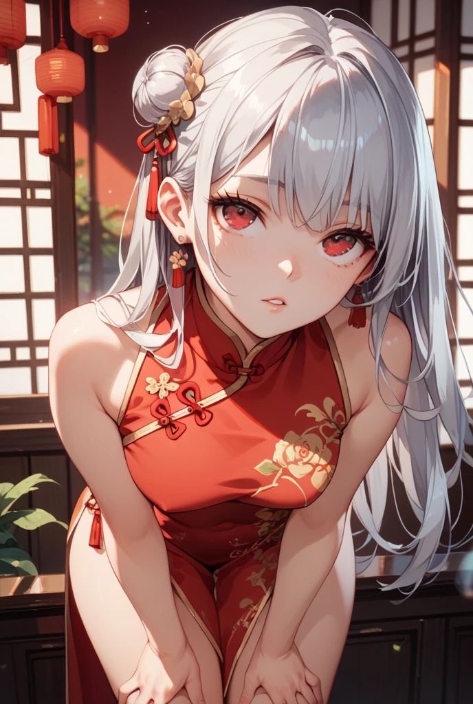 銀髪赤目チャイナガール｜しっとり大人雰囲気イラスト集