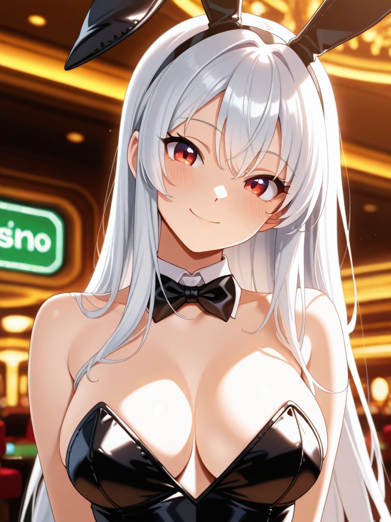 銀髪赤目バニーガールイラスト集｜やわらかい雰囲気の20枚セット