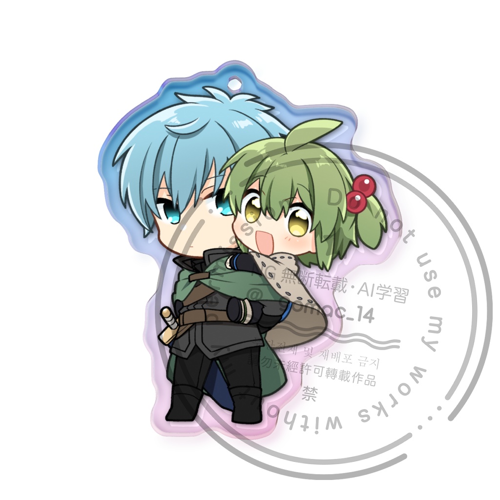 おんぶオーロラアクリルキーホルダー