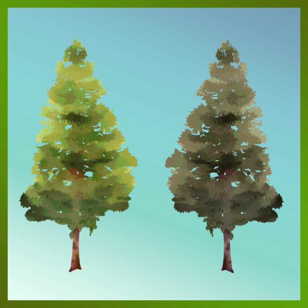 画像素材 針葉樹の透過（png画像） Image material Transparency of coniferous trees (png image)