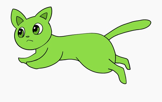 ライブストリーミング用の透過GIF 緑猫 Transparent GIF for live streaming Green cat