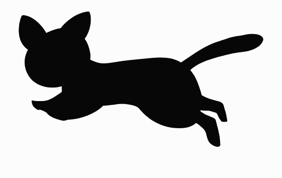 ライブストリーミング用の透過GIF シルエット黒猫 Transparent GIF for live streaming silhouette black cat