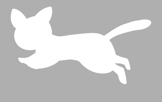 ライブストリーミング用の透過GIF シルエット白猫 Transparent GIF for live streaming silhouett white cat