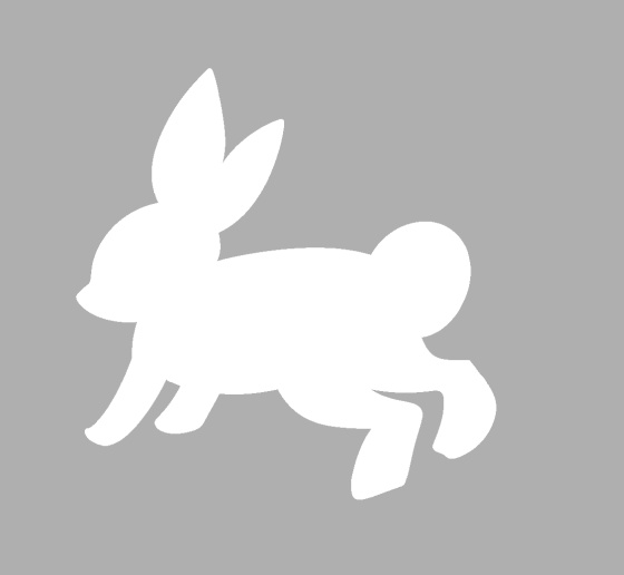 シルエット白兎の透過GIF Silhouette White rabbit transparent GIF