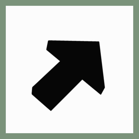 右上矢印の透過GIF (シルエット黒) arrow sign upper right (black silhouette) GIF