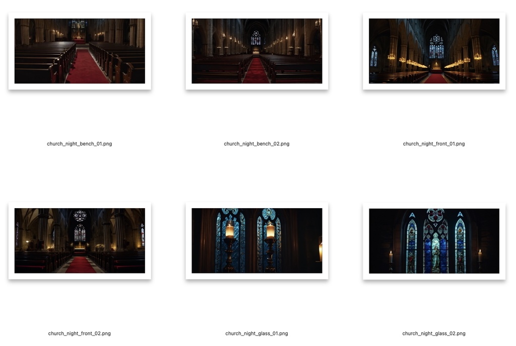 〖AI背景素材〗教会セット vol.1(高解像度4608px・24枚収録)