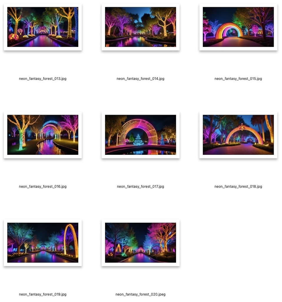 【AI背景素材】ネオンファンタジーの森 vol.1|Neon Fantasy Forest vol.1(高解像度4096px)