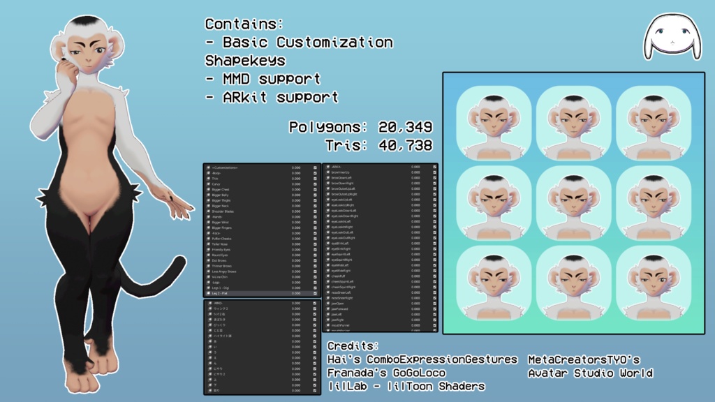 団子 | Bánh Bao the Monkey || VRChat Avatar Base