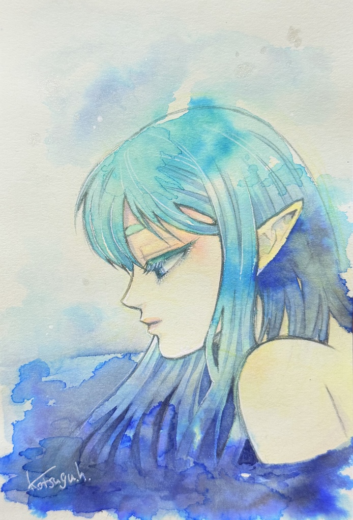 ポストカード原画「水の精」
