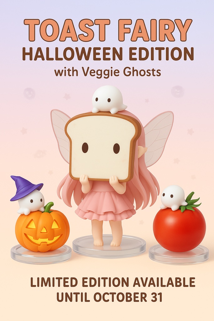 【ハロウィン限定】食パン妖精フィギュア+野菜おばけちゃんセット