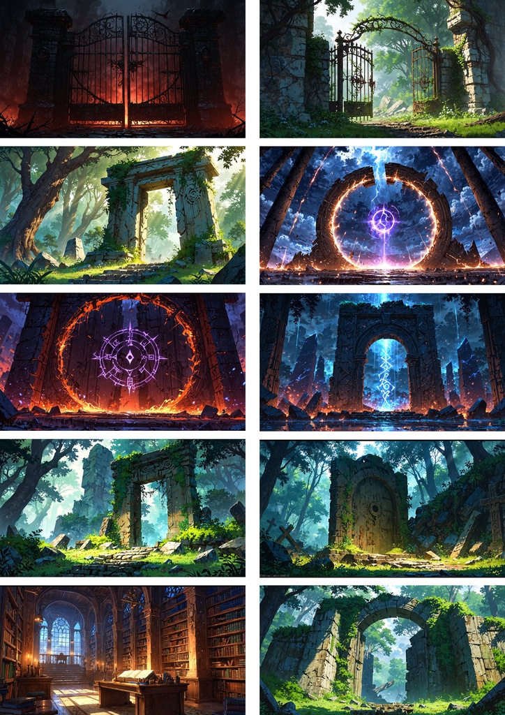 背景素材 ファンタジー風 門背景280枚