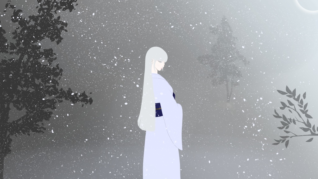 雪女 4k＋FHD PC壁紙＋スマホ用壁紙3点セット wallpaper + smartphone wallpaper set