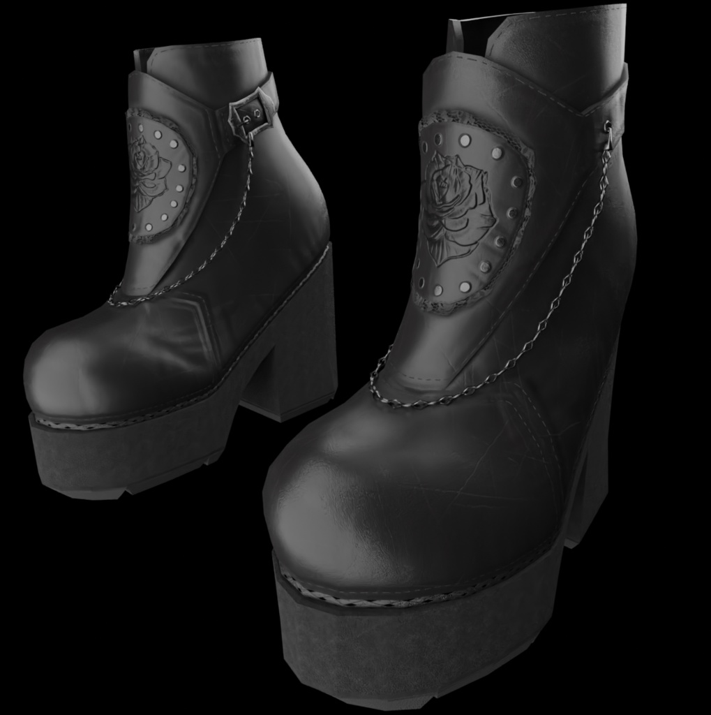 Gothic Shoes 3D Model - Embrace the Dark Elegance!