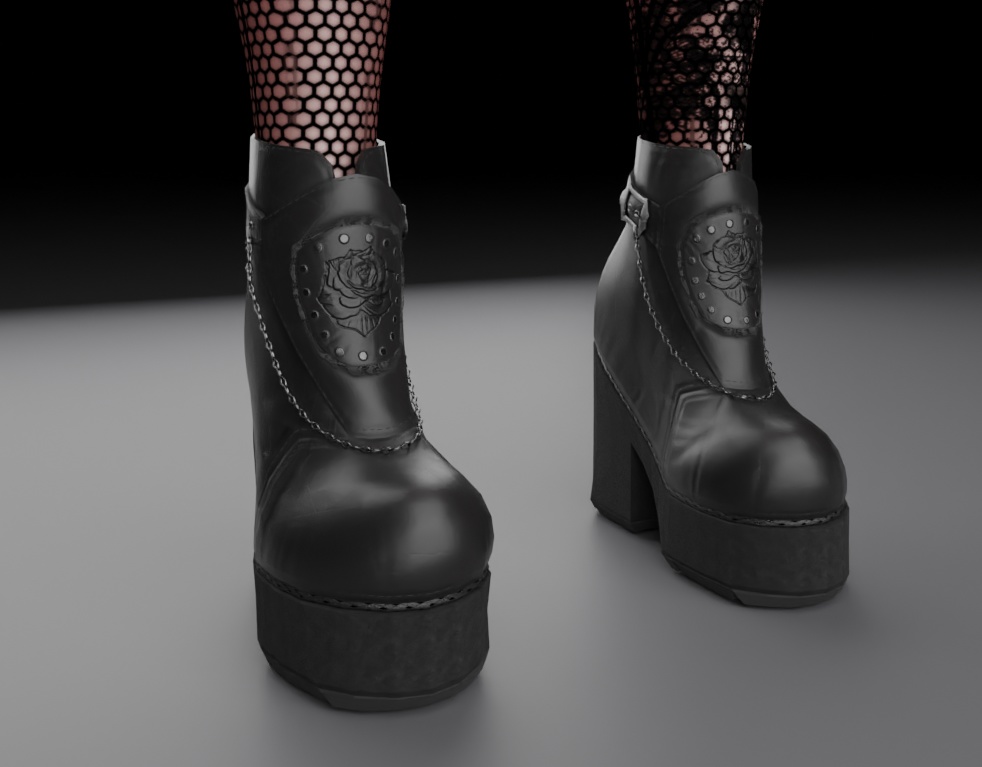 Gothic Shoes 3D Model - Embrace the Dark Elegance!
