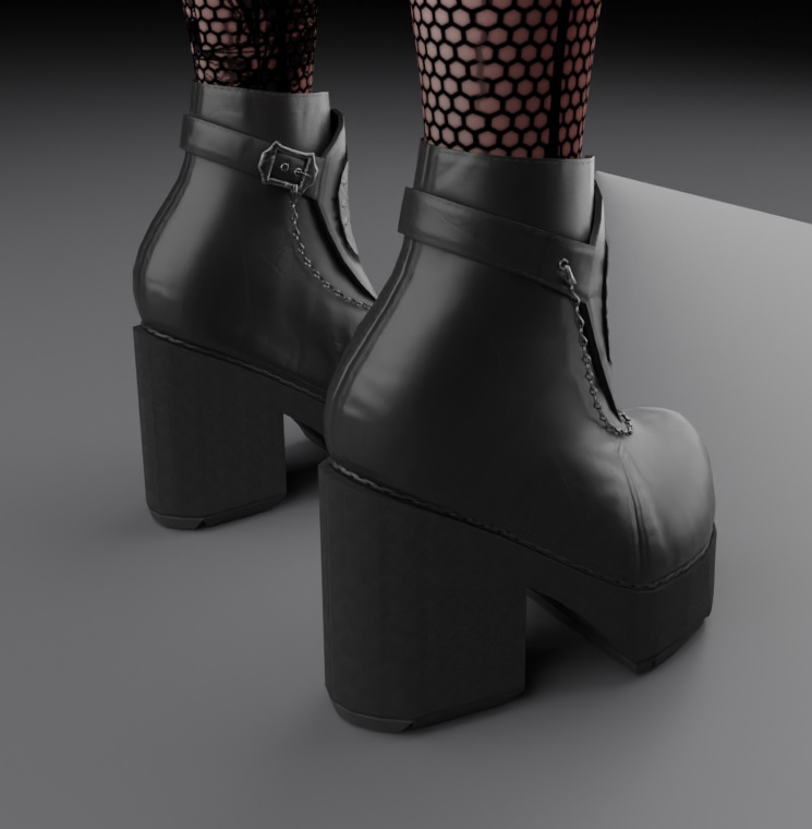Gothic Shoes 3D Model - Embrace the Dark Elegance!