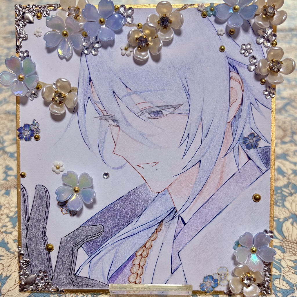 原神 神里綾人 色紙 手描きイラスト