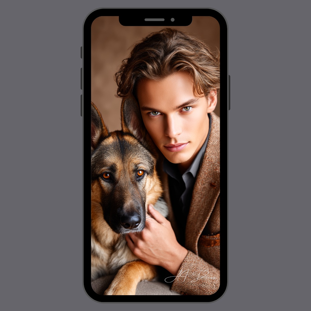 【4K高画質】イケメン/犬編 壁紙セット(11枚)【スマホ専用】